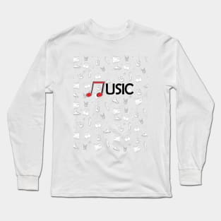 Music Sound Stuff Red and Black Long Sleeve T-Shirt